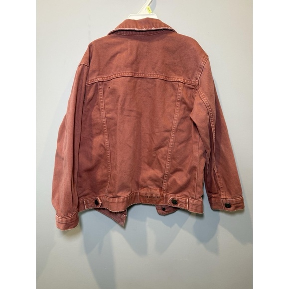 ZARA Kids Brick Red DENIM Jacket Pockets Cotton Size 7 - Picture 3 of 3